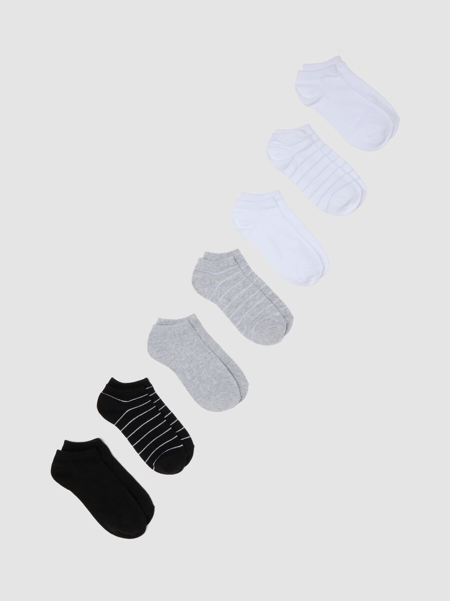 Seven-pack of multicolour organic cotton no-show socks_0