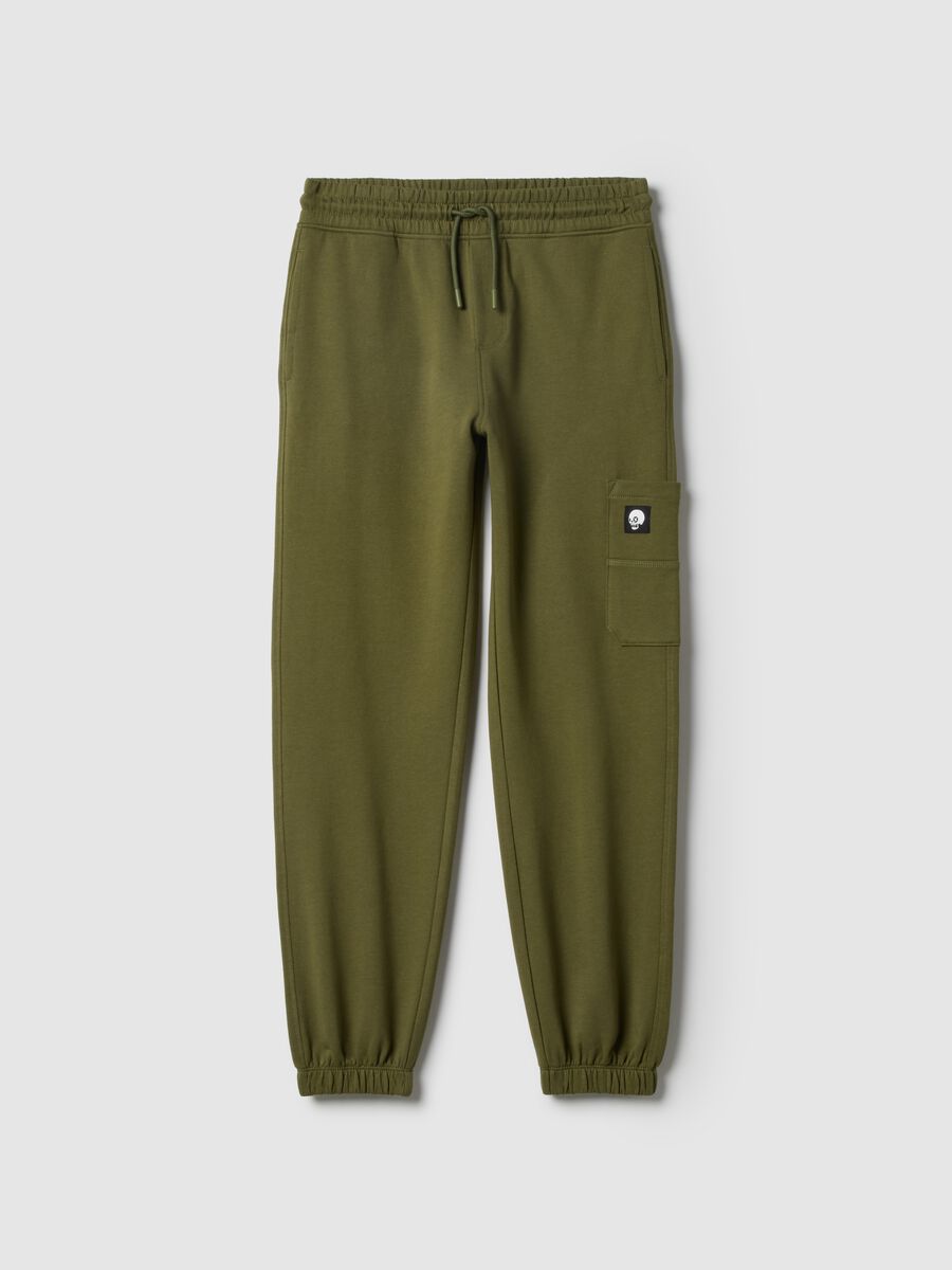 Boys' green pure cotton jogger trousers regular fit_3