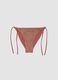 Pink bikini bottoms with metallic crochet side ties_4
