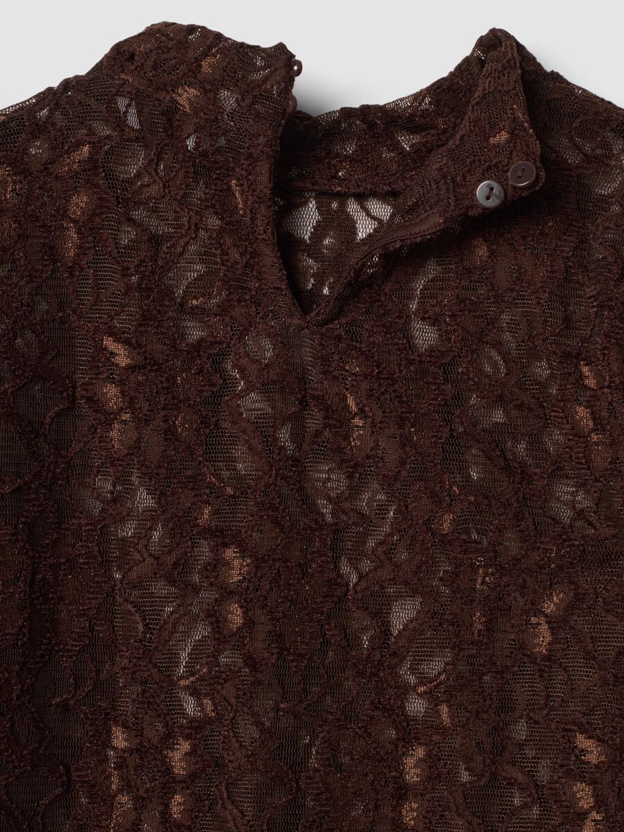 Brown stretch high-neck T-shirt_1