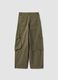 Girls&rsquo; green pure cotton straight-fit cargo trousers_2