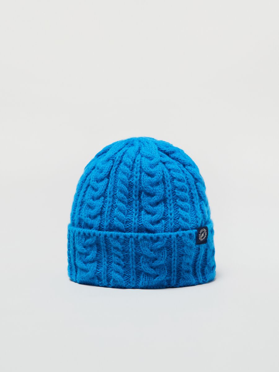 Cable-knit beanie hat_1
