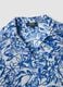Blue and white organic cotton kaftan with tropical print_1