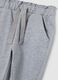 Grey regular fit stretch cotton trousers for girls_1