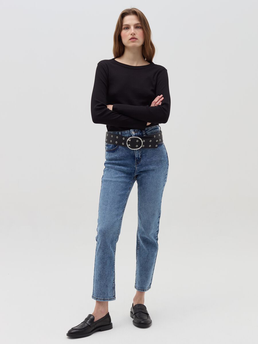 Ribbed T-shirt with long sleeves_0