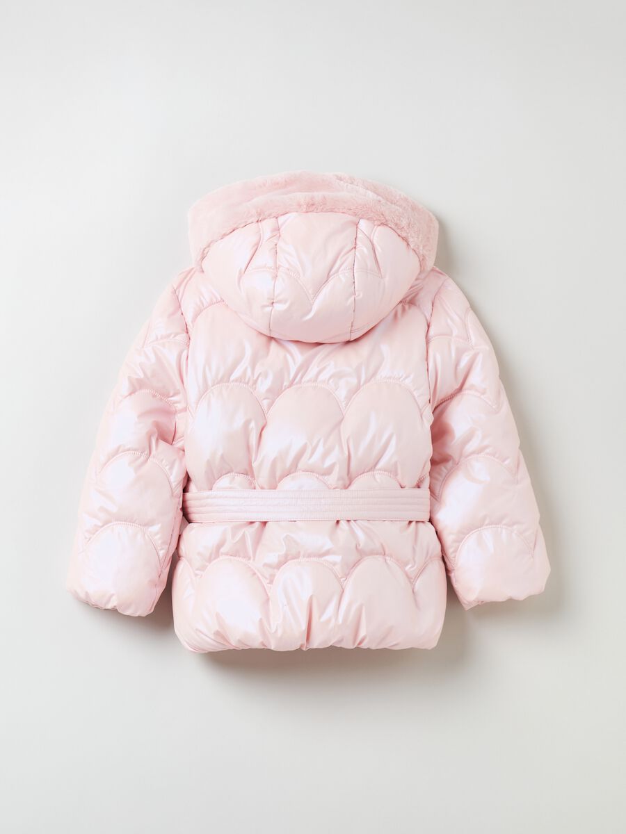 Quilted down jacket with pouch_1
