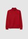 Red high-neck jumper for boys in pure cotton regular fit_3