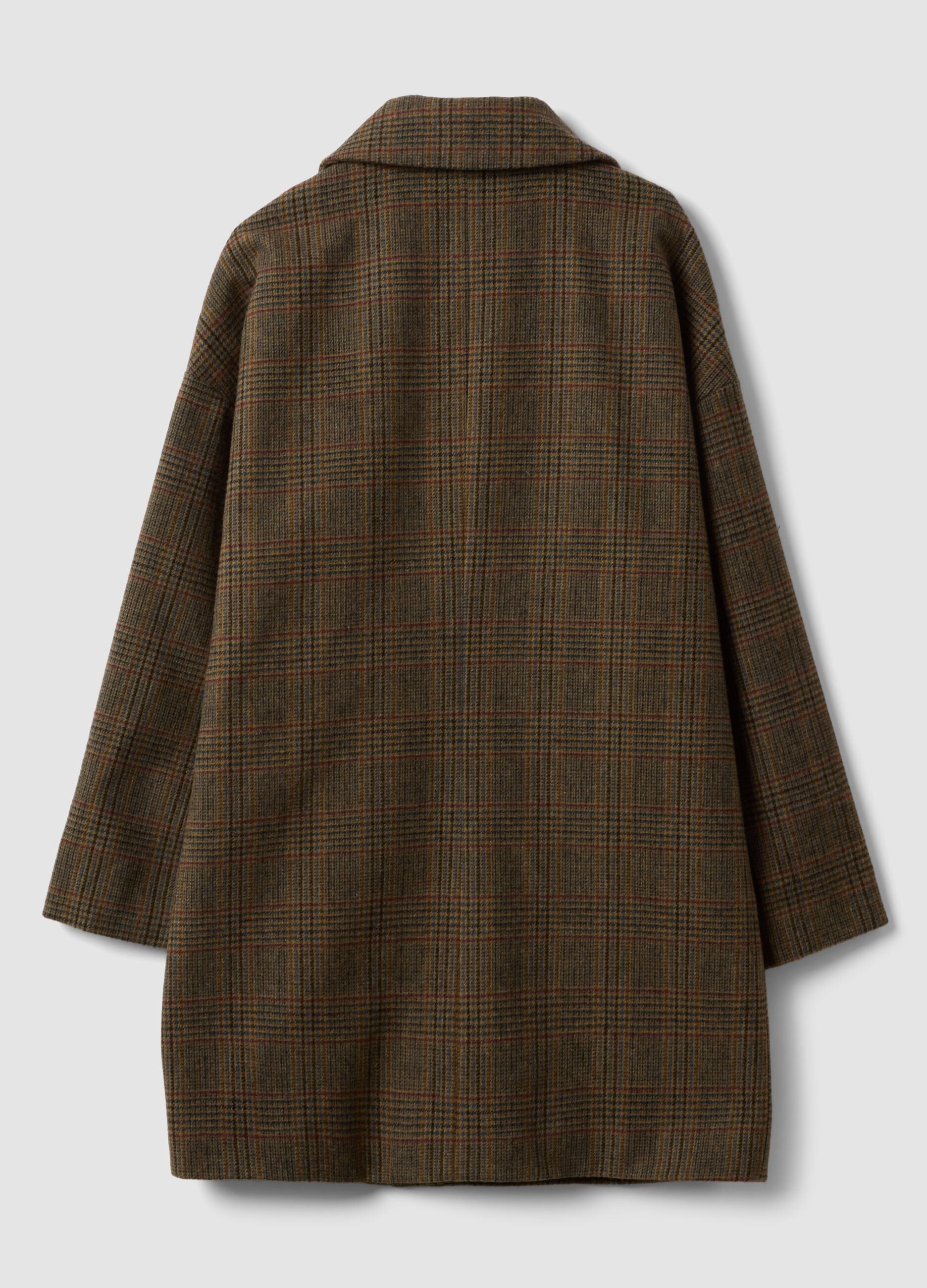 Cappotto marrone blu rosso bordeaux in misto lana e viscosa