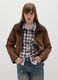 Brown jacket with zip in stretch fabric_3