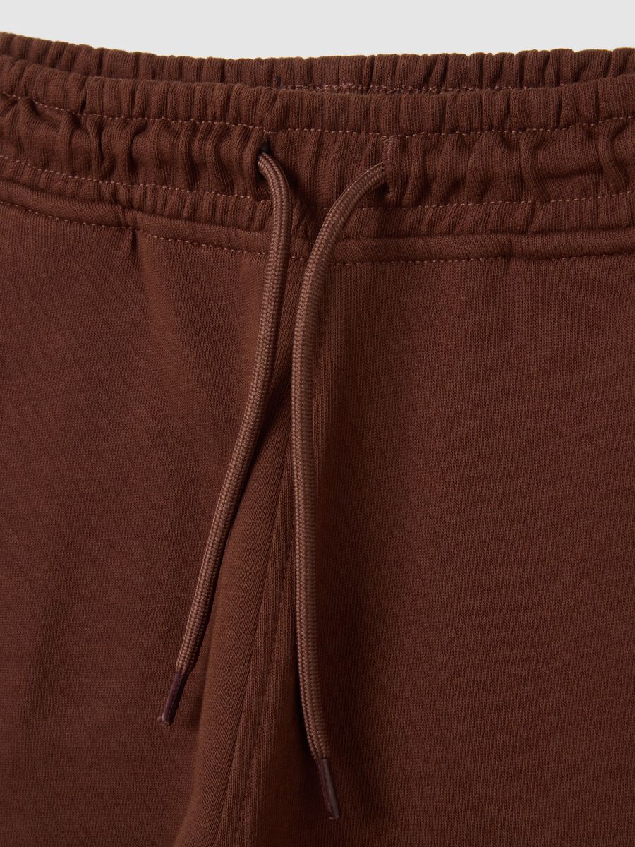 Kids' Brown Regular Fit Pure Cotton Joggers_3
