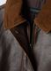 Braune Jacke aus Echtleder mit Cordkragen, Regular Fit_1