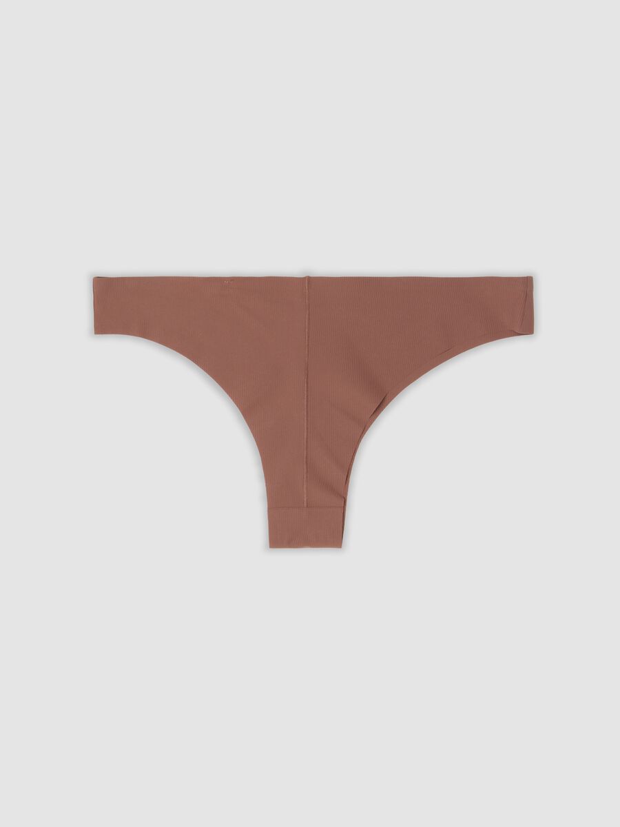Slip brasiliana marrone in cotone organico a vita regular_2