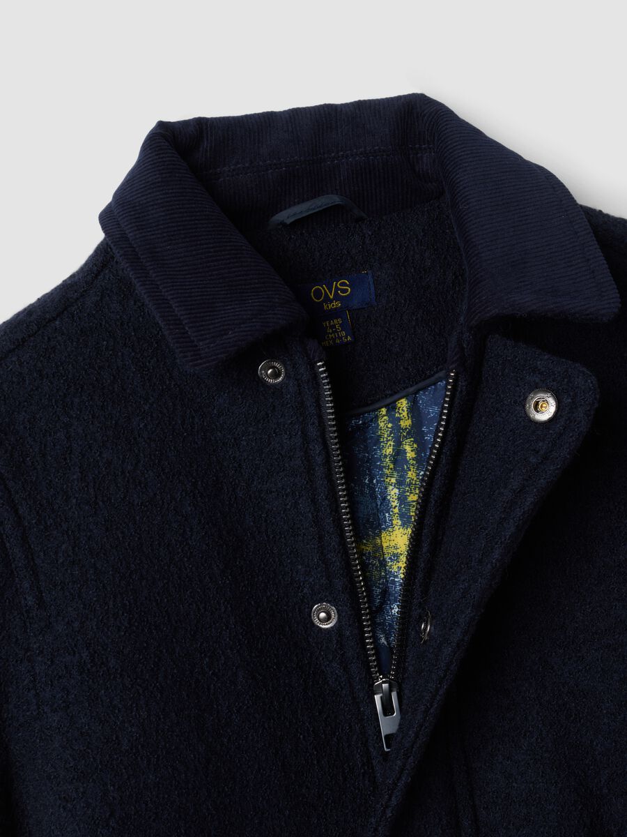 Cappotto blu in misto lana e viscosa regular fit_2