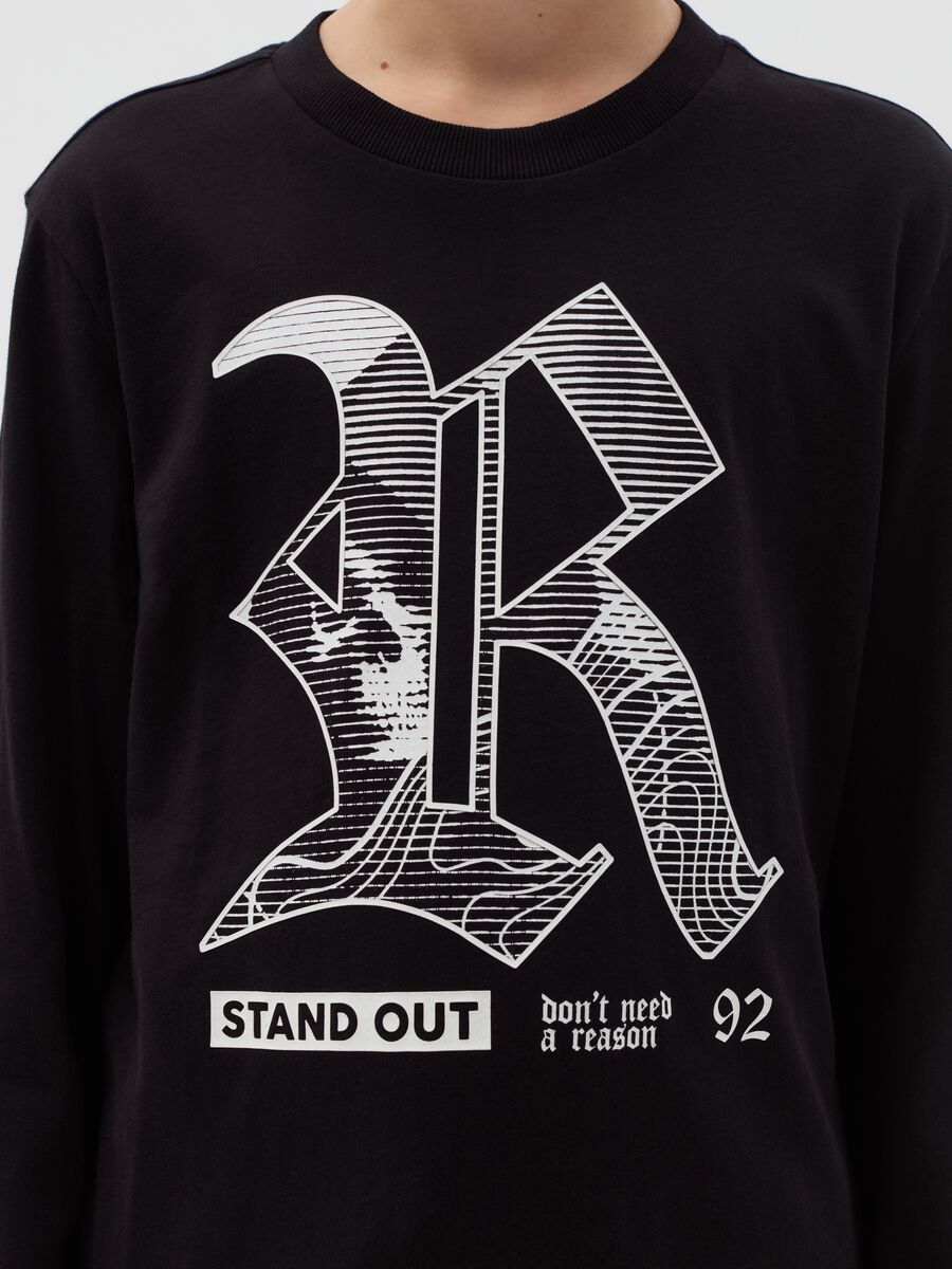 Long-sleeved T-shirt with "STAND OUT" print_1