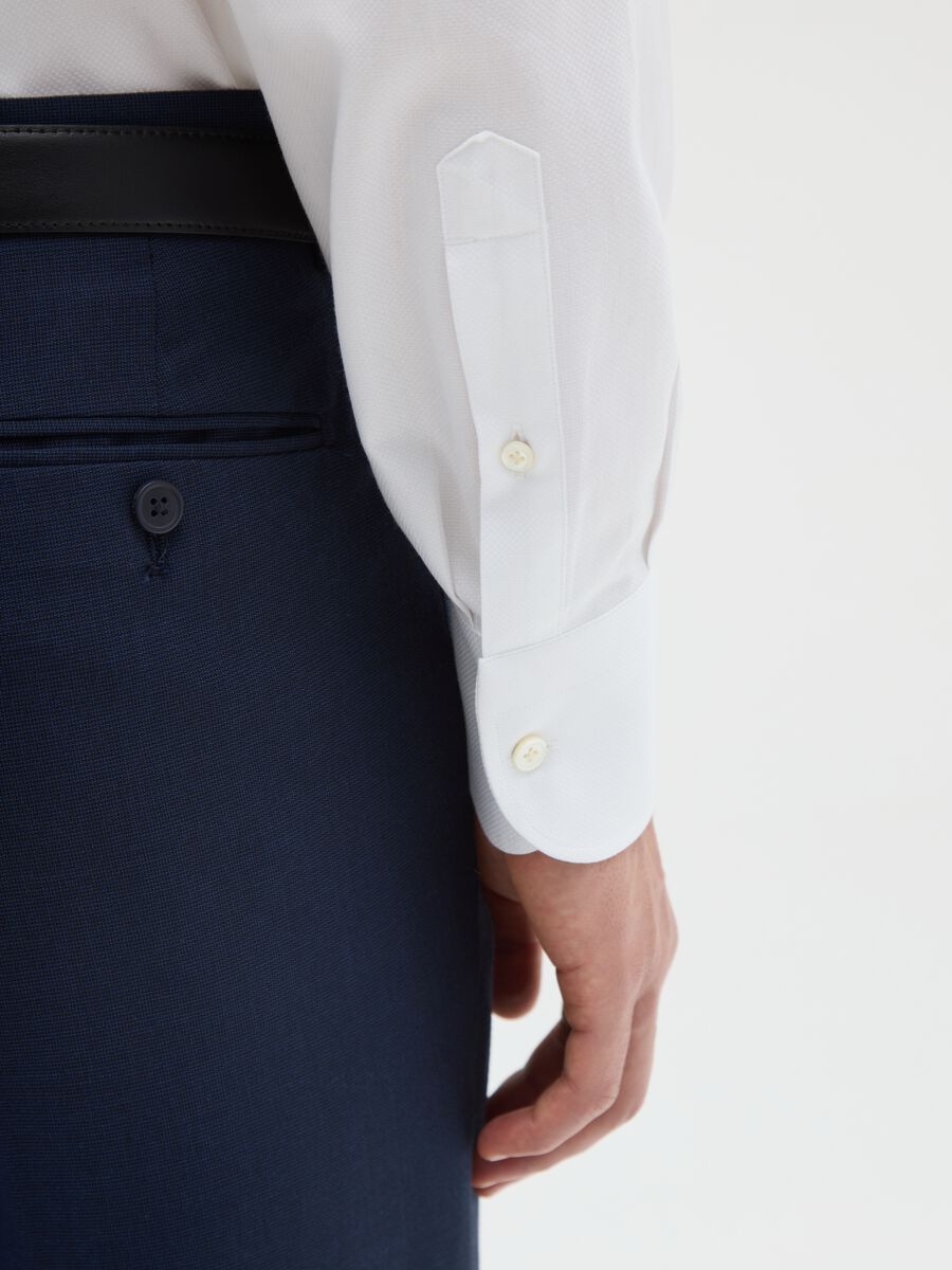 Men's pure cotton white regular fit shirt_3