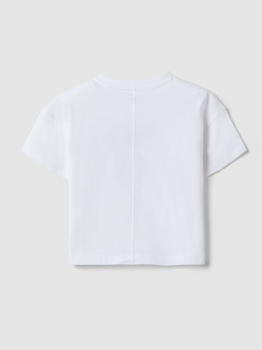 Girls' white pure cotton t-shirt regular fit with print_1