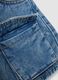 Girls&rsquo; blue denim cotton cargo shorts with wide-leg fit_3