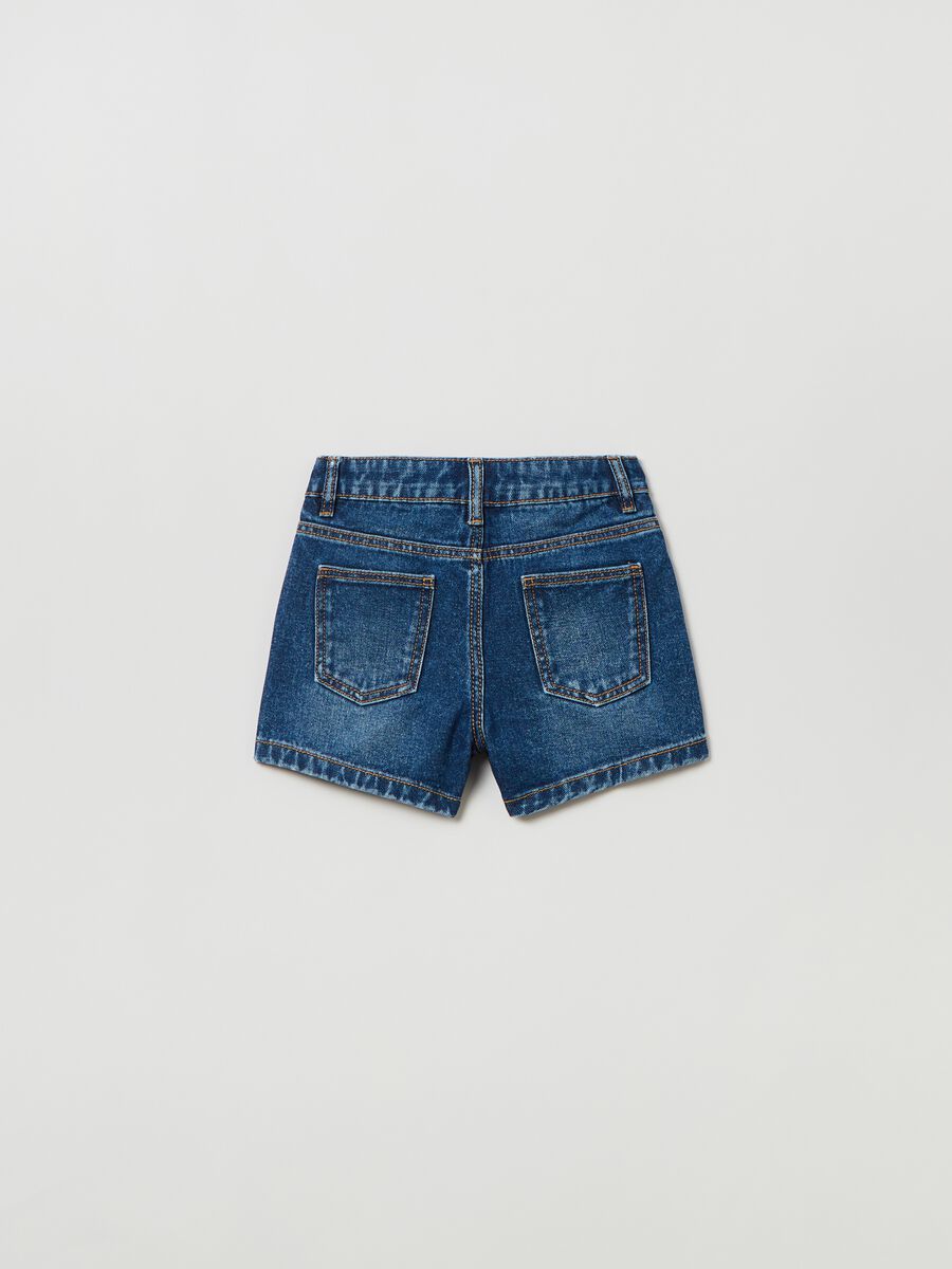 Denim shorts with print and patch_1