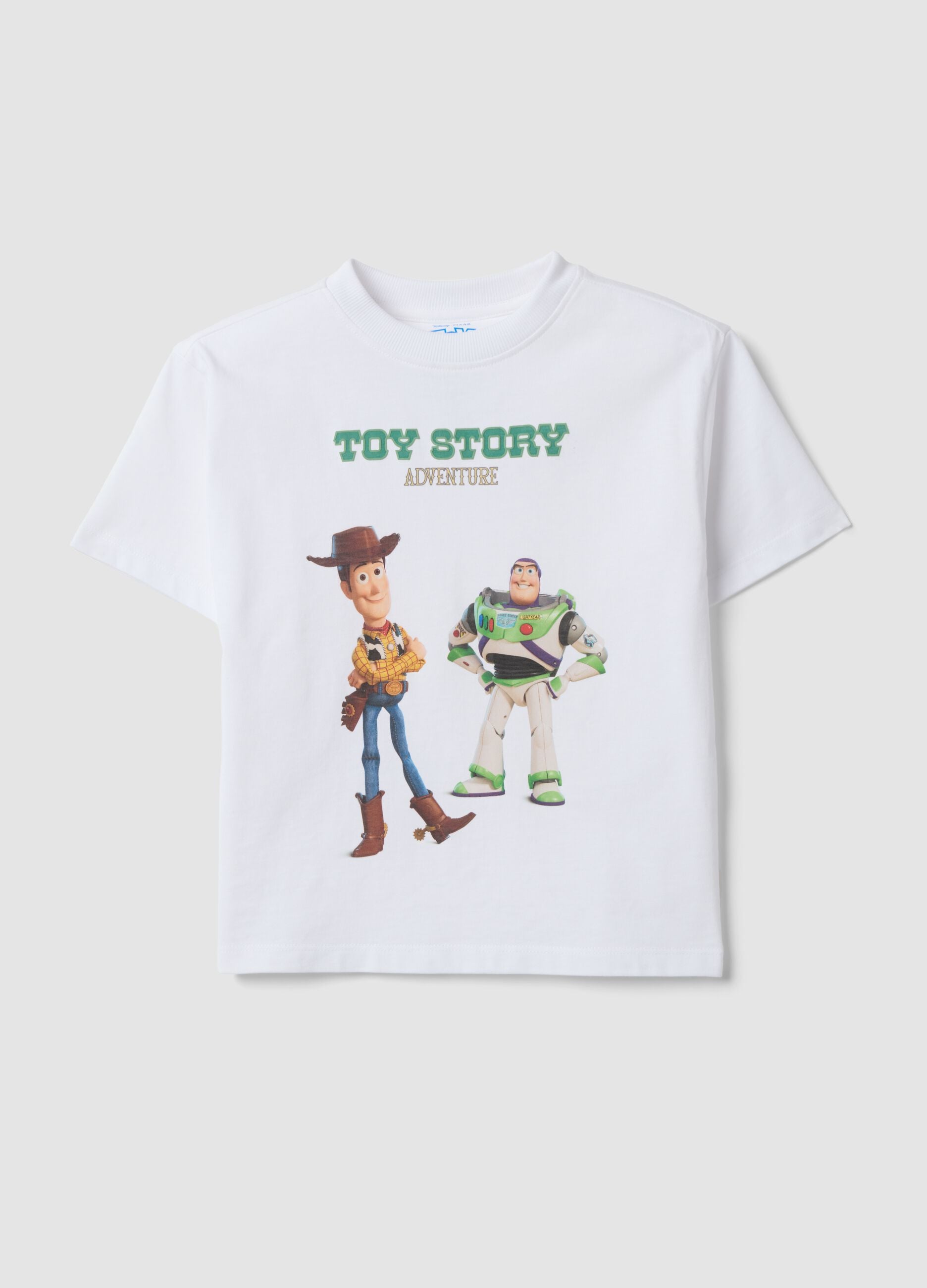 White pure cotton Toy Story print T-shirt for boys