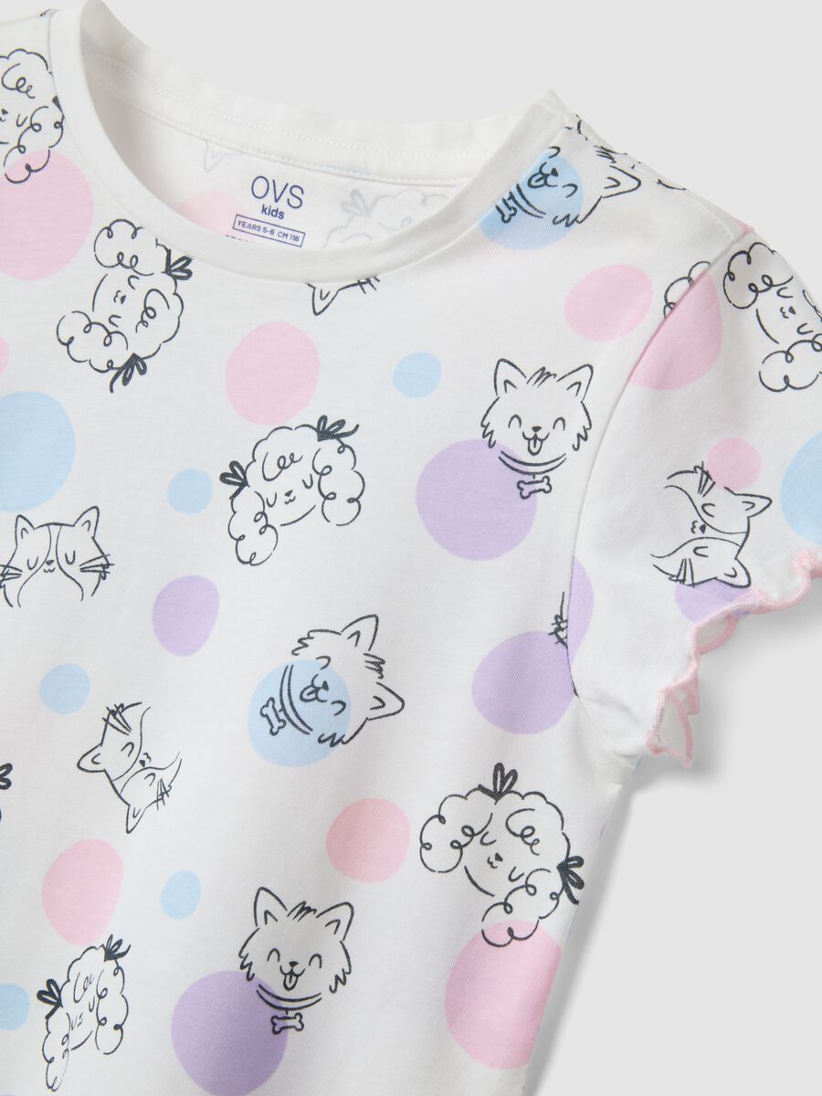 White organic cotton girls&rsquo; pyjamas with all-over print_2