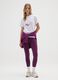 Leggings de algod&oacute;n el&aacute;stico morado regular fit_0