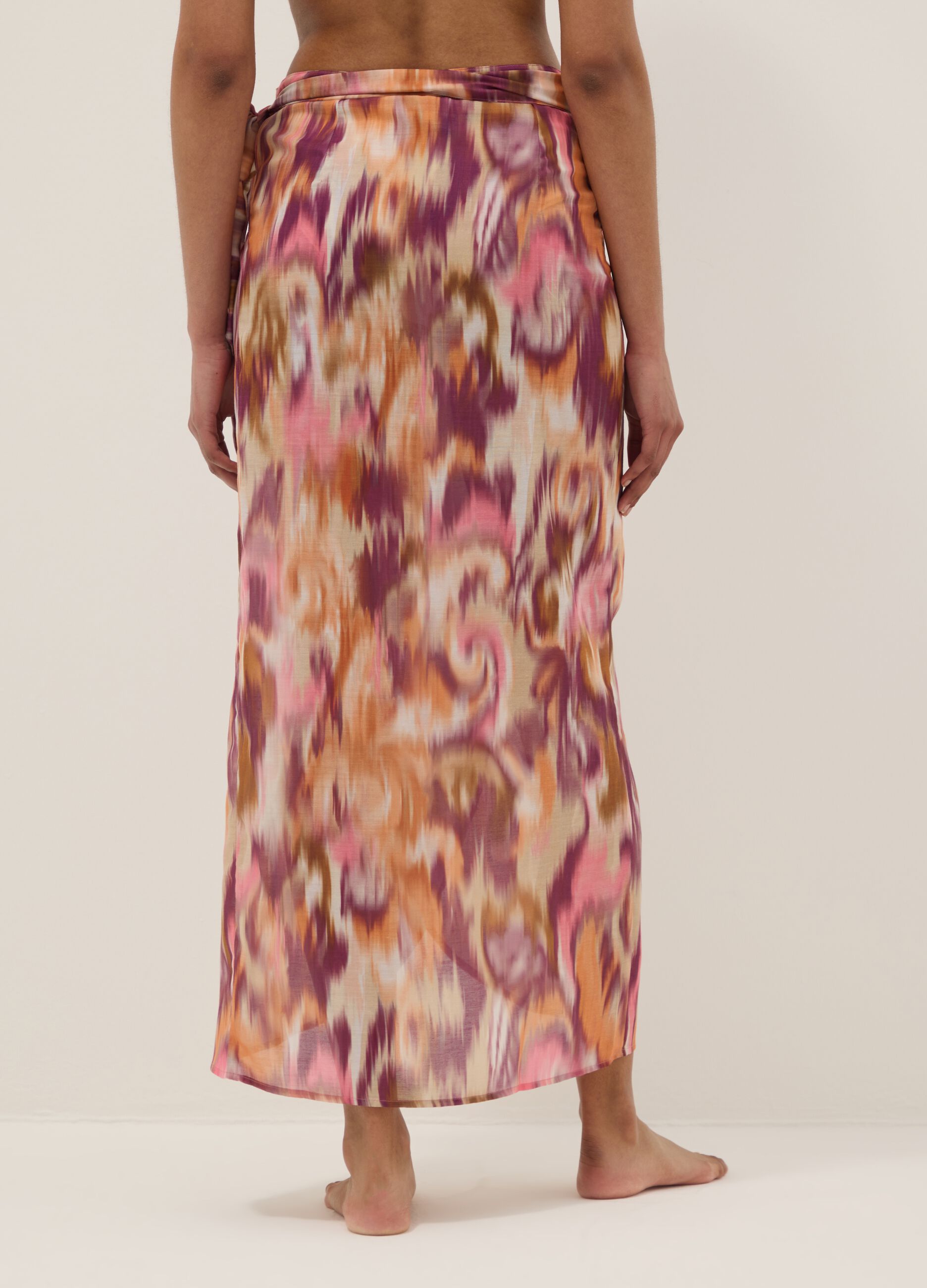 Long multicolour patterned sarong