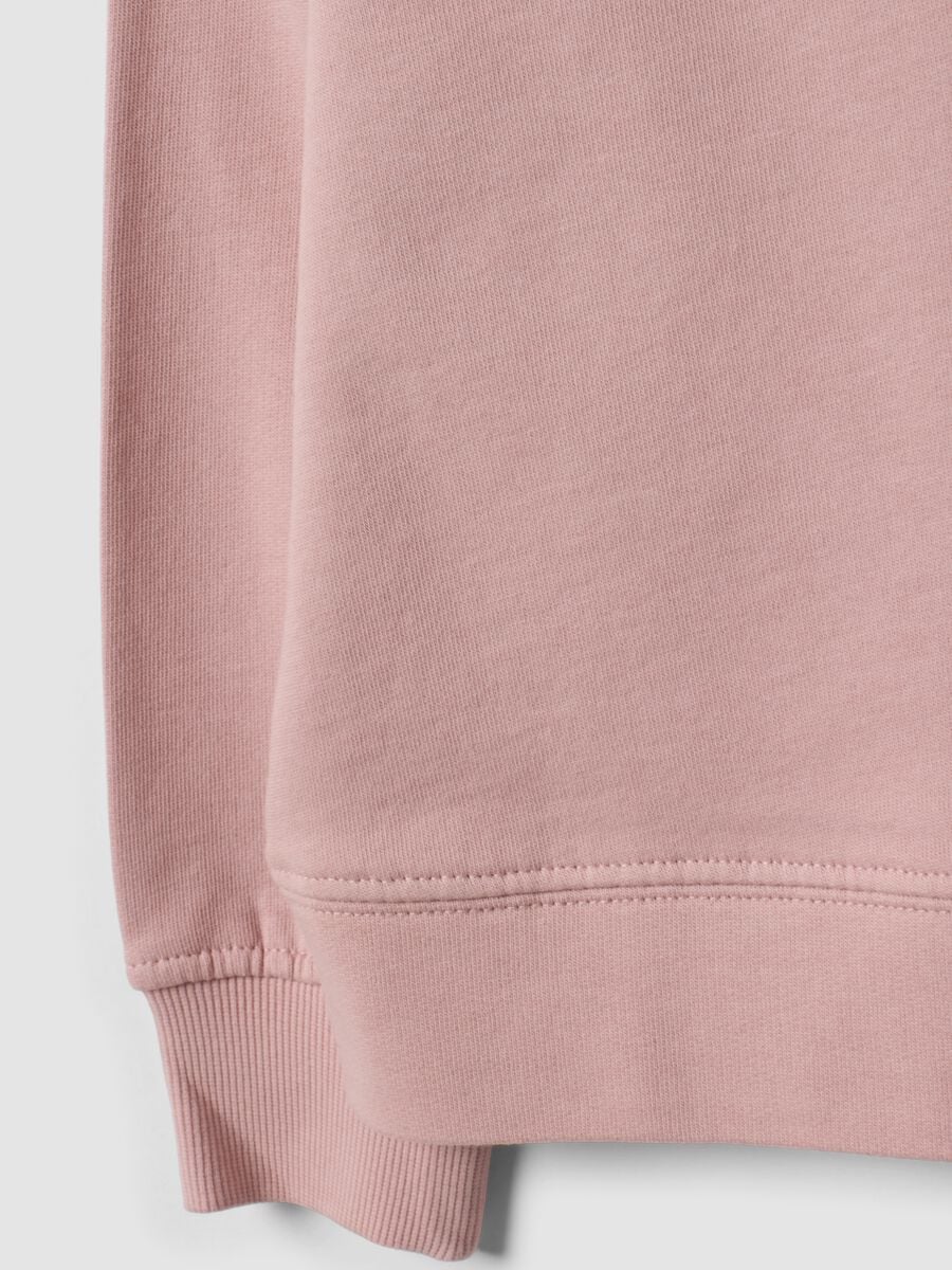 Pink pure cotton crew-neck sweatshirt with heart for girls_3