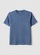 Blue short-sleeve regular fit t-shirt with seraphim collar_4
