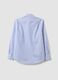 Light blue striped pure cotton dobby shirt with French collar, non-iron_1