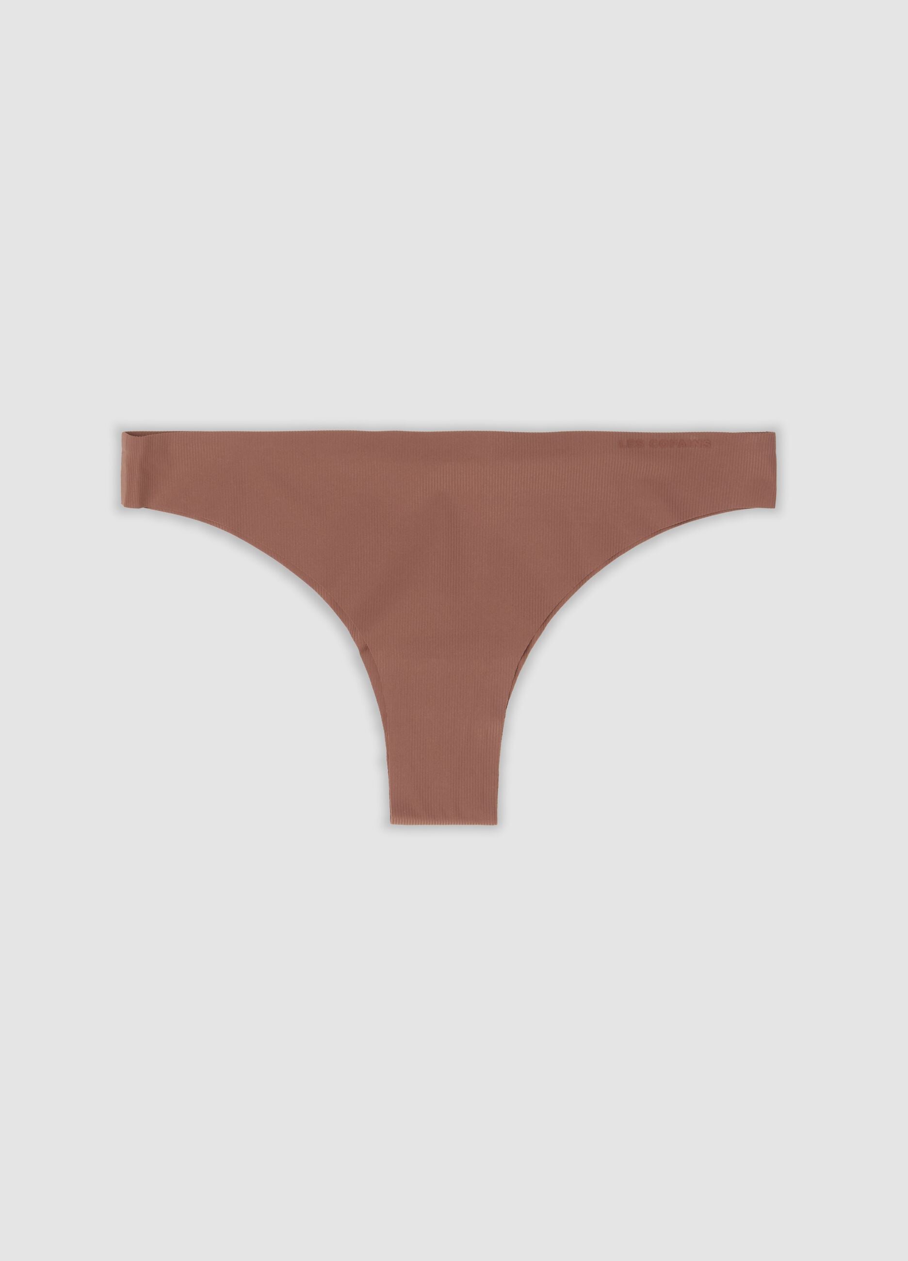 Slip brasiliana marrone in cotone organico a vita regular
