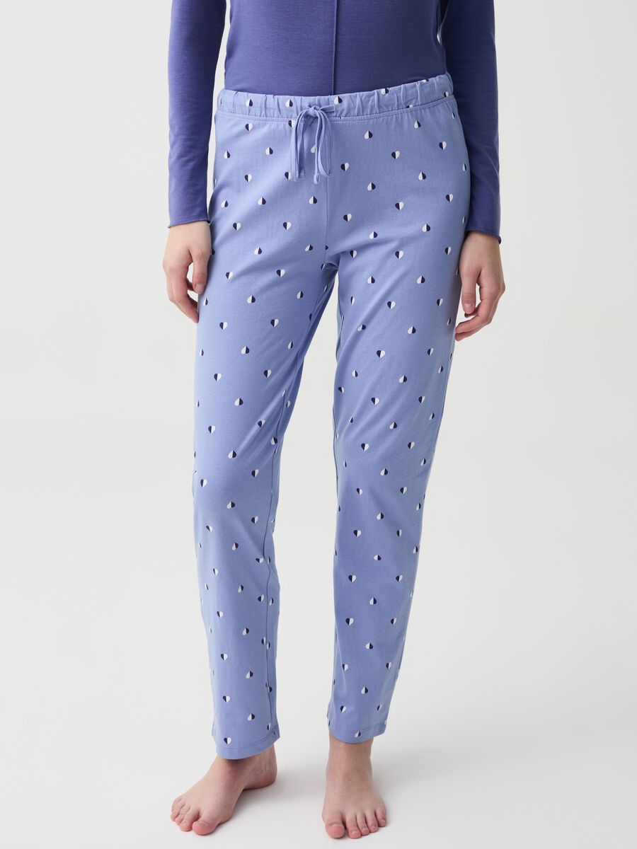 Pyjama trousers with hearts print_1