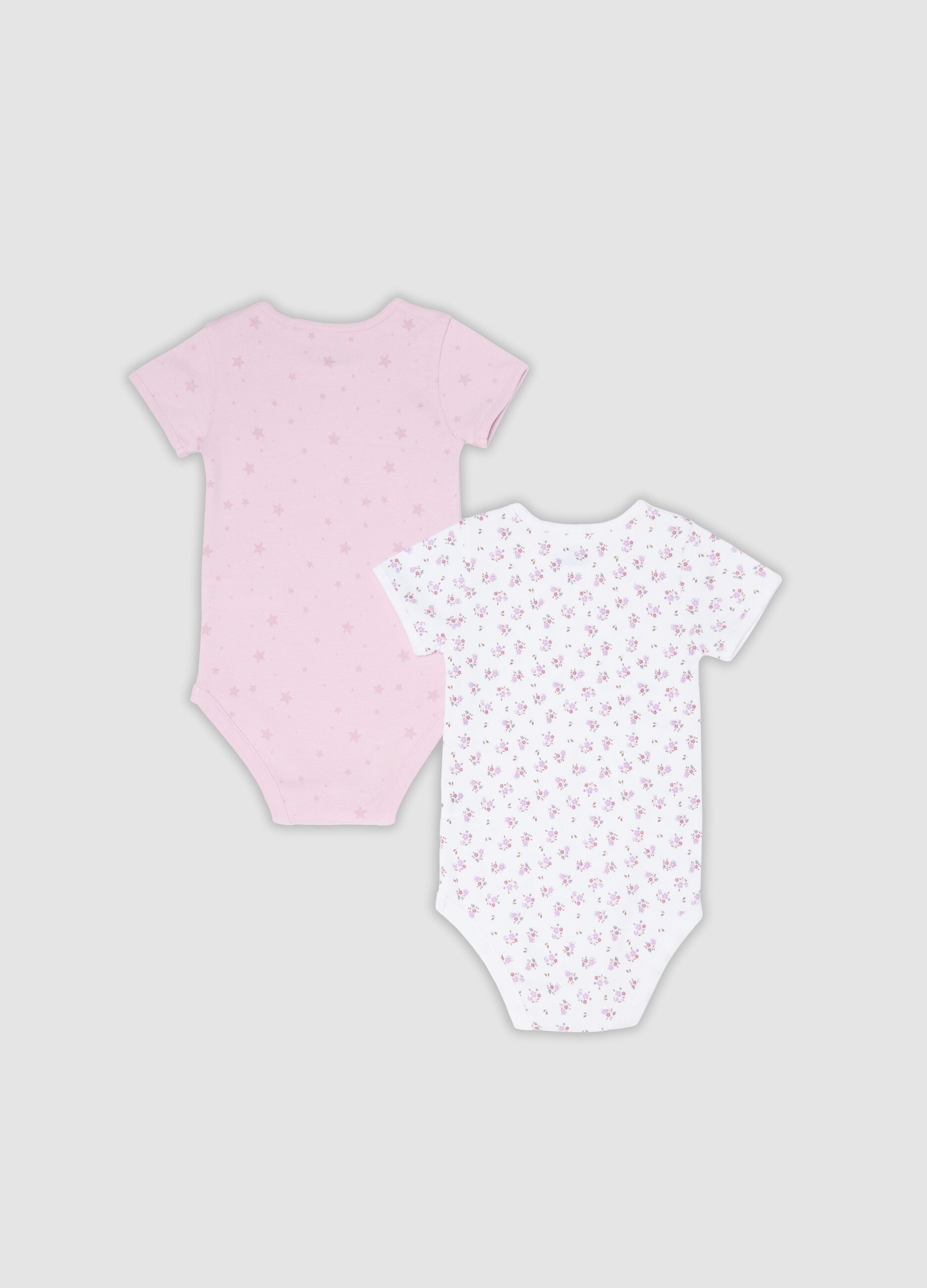 2er-Pack rosa Kurzarm-Bodys aus Bio-Baumwolle f&uuml;r Babys und M&auml;dchen