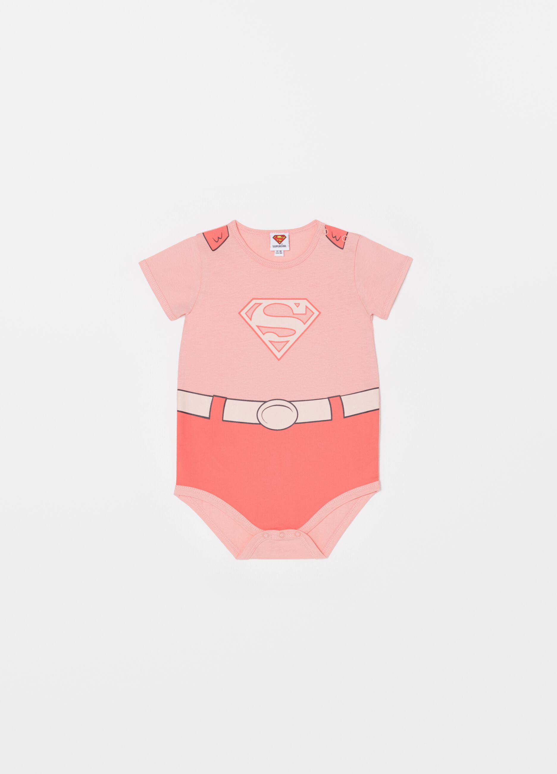 Cotton bodysuit with Supergirl print