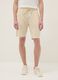 Regular fit beige cotton blend shorts_1