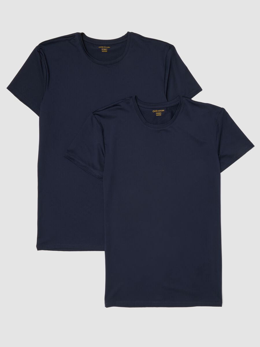 Pack de 2 camisetas azules de tejido el&aacute;stico_4