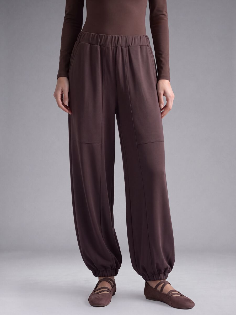 Purple stretch viscose joggers_2