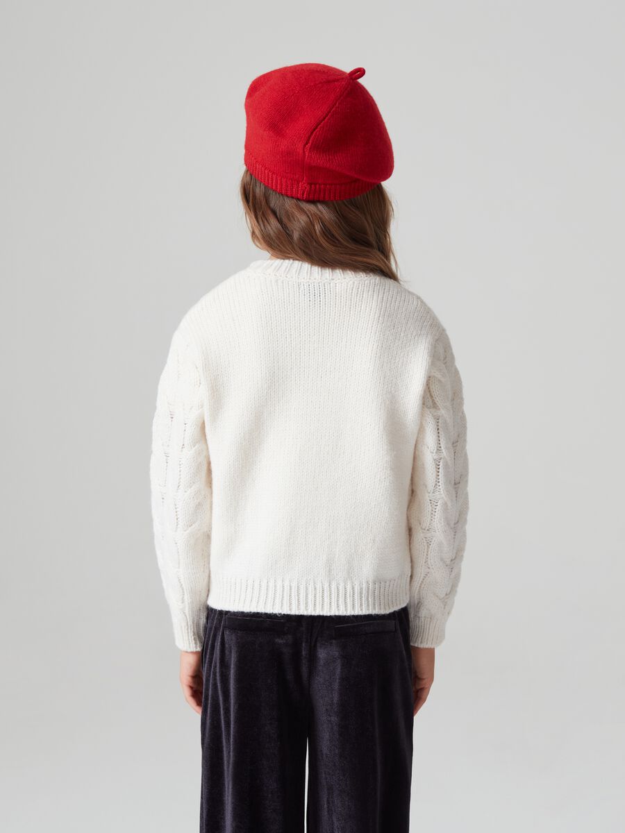 Christmas cable knit pullover_2