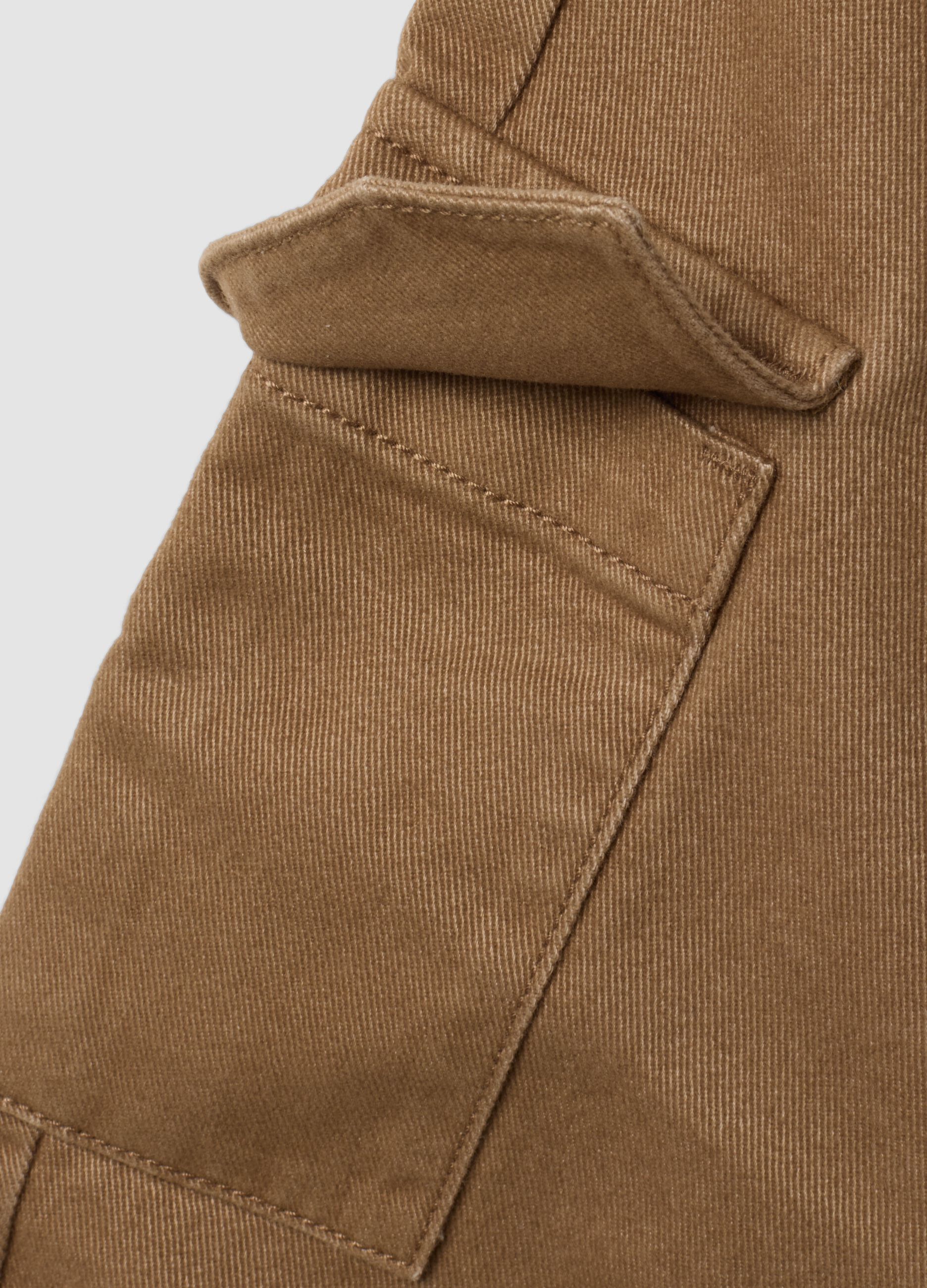 Pantaloni cargo marroni in puro cotone per bimbo