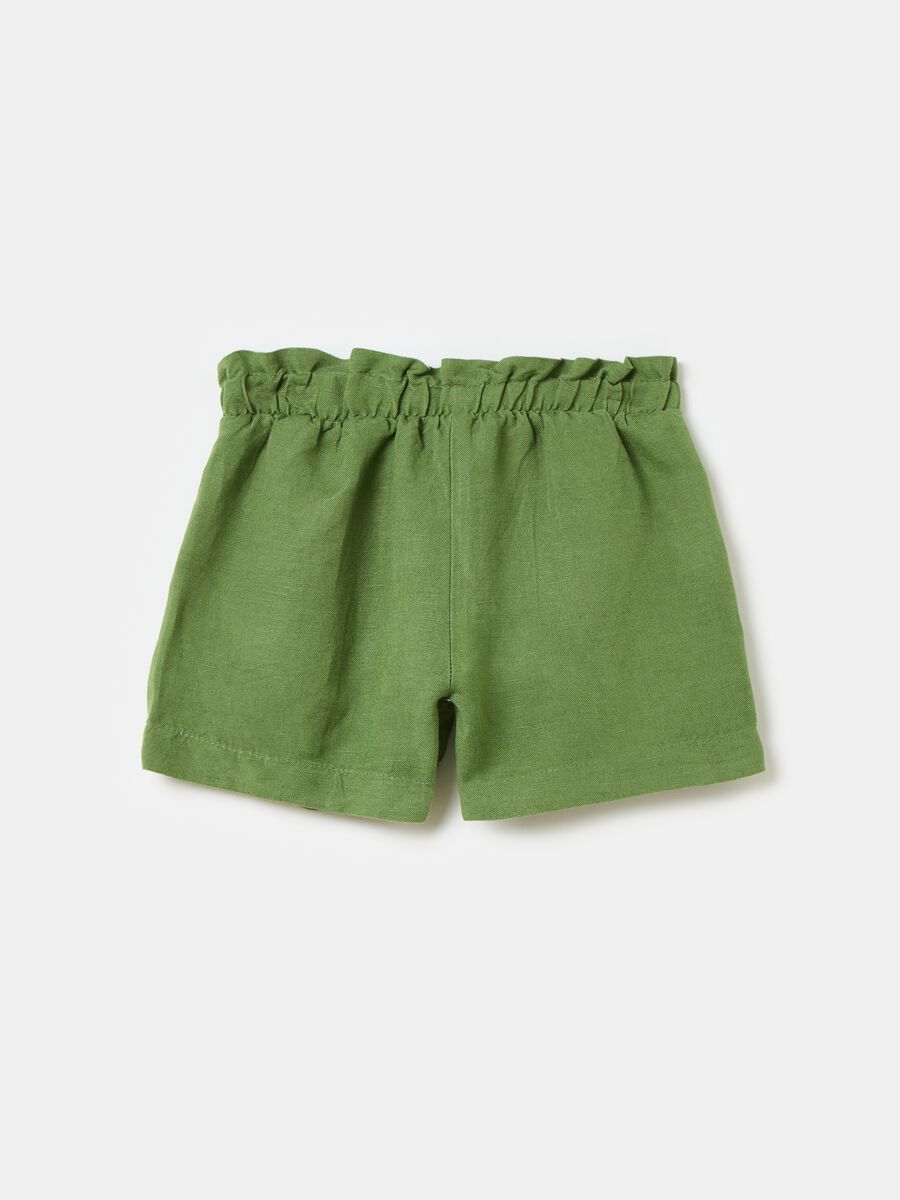 Viscose and ramie shorts with bow_1