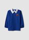 Blouse d&rsquo;&eacute;cole bleue gar&ccedil;on avec zip et broderie kart_0