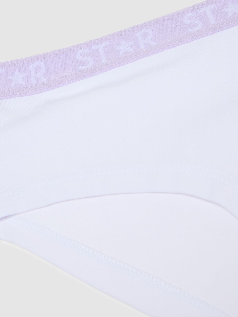 White stretch cotton panties for girls, regular fit_2
