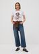 T-shirt bianca in puro cotone jersey e stampa cagnolino regular fit_1