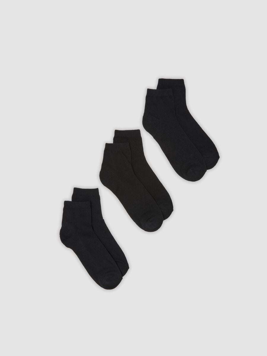 3er-Pack schwarze Sportsocken bis zum Kn&ouml;chel aus Bio-Baumwolle_0