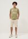 Green pure cotton set with T-shirt and shorts_0