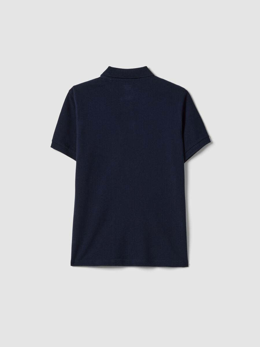 Boys&rsquo; blue organic pure cotton polo shirt, regular fit_4