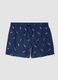 Blaue Boxer-Badeshorts mit Allover-Print_0