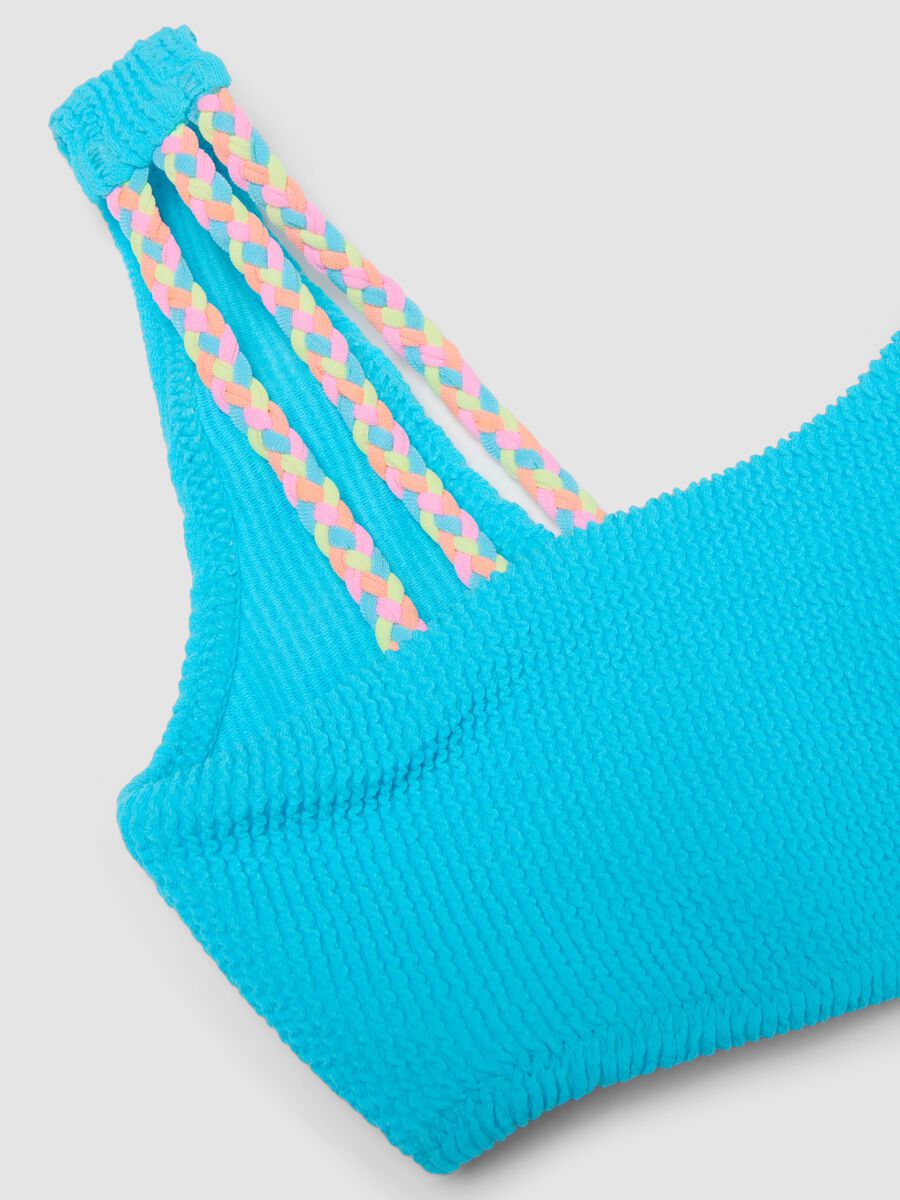 Blue bandeau bikini in stretch fabric_2