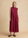 Red pure cotton midi dress_0