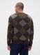 Brauner Pullover mit Rautenmuster aus Woll- und Alpakamischung_1