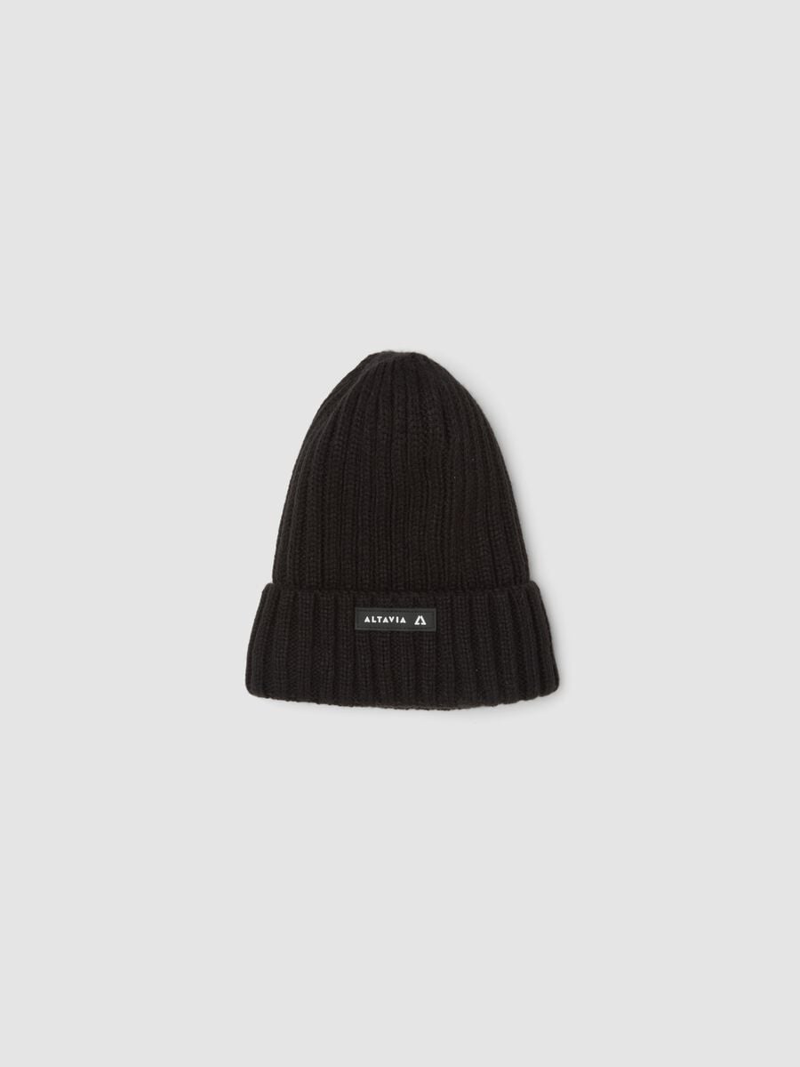 Ribbed Knit Beanie with Turn-Up Cuff ALTAVIA WITH DEBORAH COMPAGNONI_0